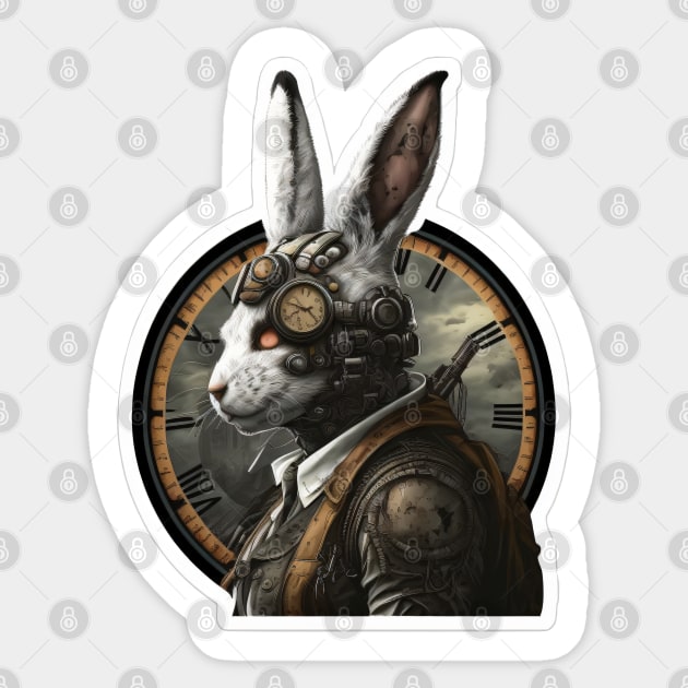 White Rabbit / SteamPunk Sticker by AstroPunkz